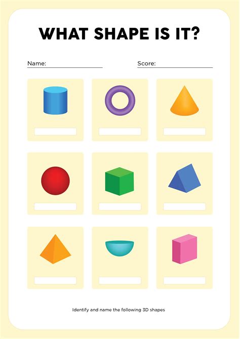 3D Shapes Worksheets Kindergarten - 10 Free PDF Printables | Printablee