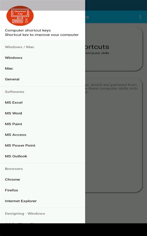 Computer shortcut keys - Softwares shortcut keys - App on Amazon Appstore