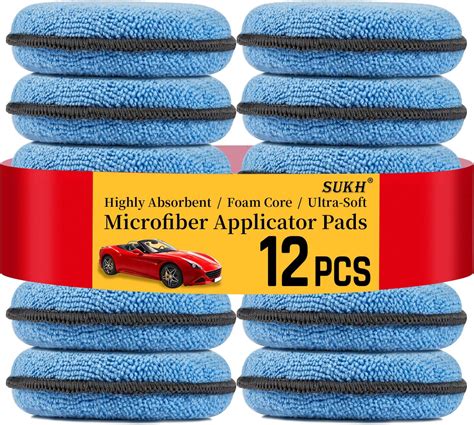 Sukh 16 Pack Microfiber Foam Car Wax Applicator Pad - Foam Applicator ...