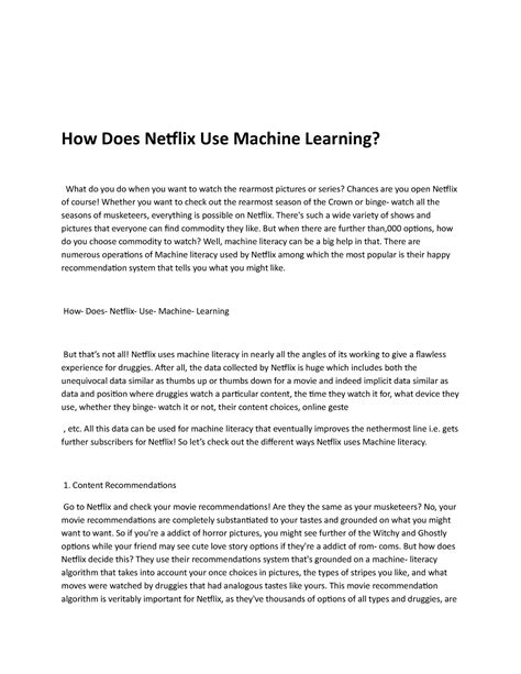 How Does Netflix Use Machine Learning - There's such a wide variety of ...