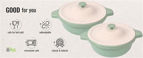 Eha Earth Friendly Serving Bowls with Lid | Microwave Safe | Made with ...