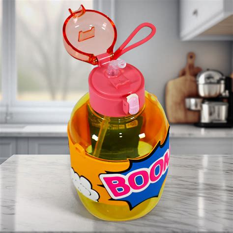Adorable Plastic Water Bottle | Adjustable Strap & Straw — DeoDap