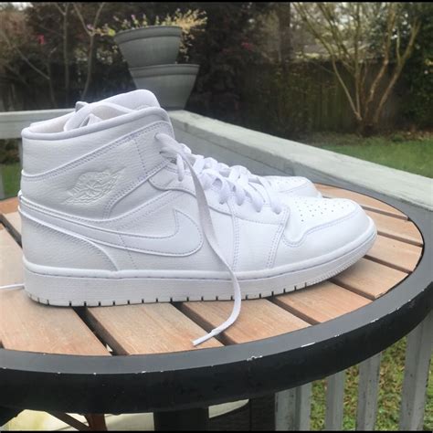 All white Air Jordan 1 mid | Jordans for men, Air jordans, Jordan 1 mid