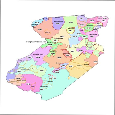 Image result for NJ Area Code Map