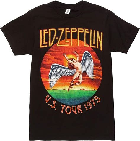 Led Zeppelin Concert Tour 1975 Mens T-shirt- Officially Licensed Led ...