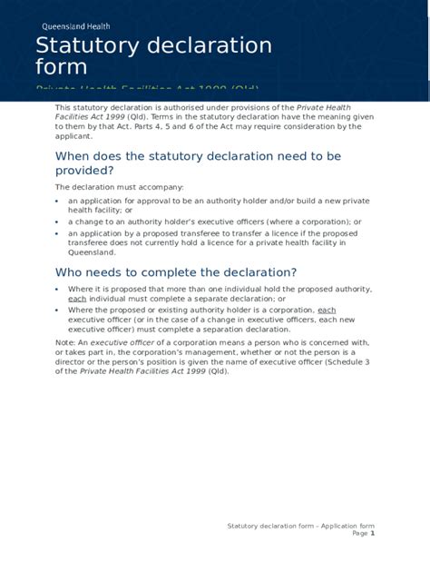 Image result for Statutory Declaration Form SA Example