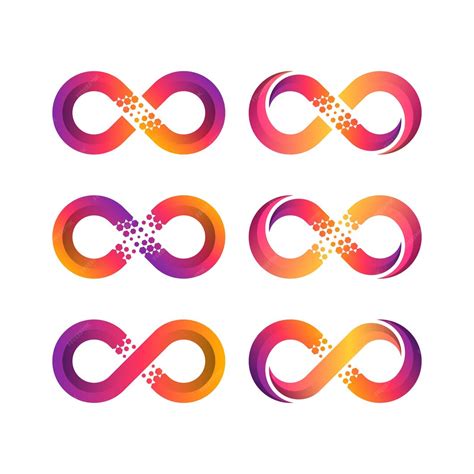 Abstract infinity logo design with pixels hexagon shape for technology ...