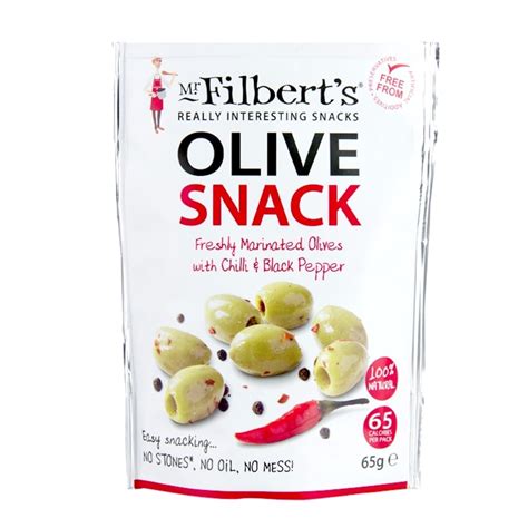 Mr Filbert's Pitted Green Olives with Chilli & Black Pepper 65g