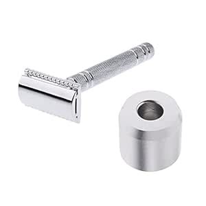 JAZZY PEARLS Men's Double Edge Safety Shaving Razor + Stand Holder Base ...