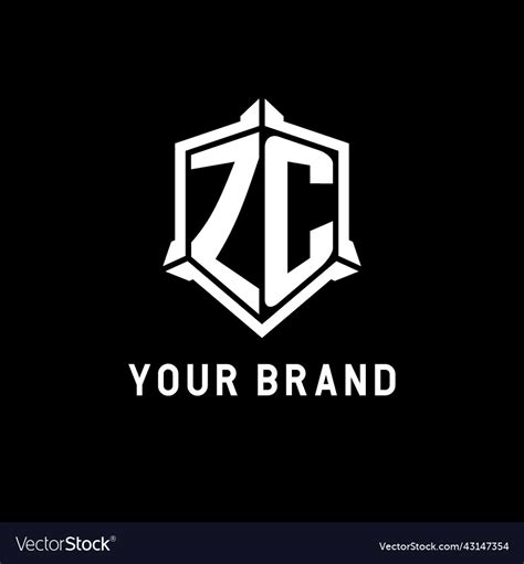 Initial ZC Logo Design with Shape Style, Logo Business Branding Stock ...