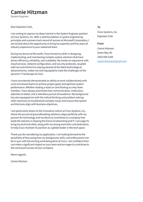 Image result for Cover Letter Examples Linux System Engineer