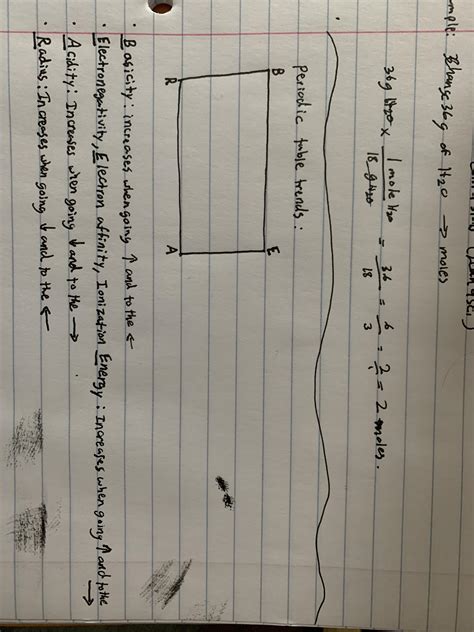 Periodic table trends (sorry for the handwriting/pic quality). The ...