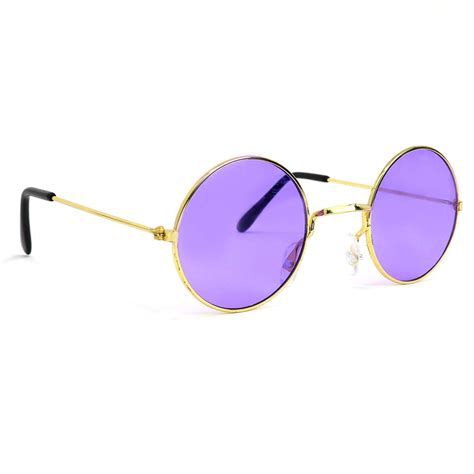 Skeleteen Purple Round Hippie Glasses - Purple 60's Style Hipster ...