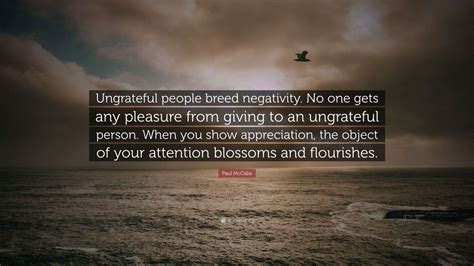 Paul McCabe Quote: “Ungrateful people breed negativity. No one gets any ...