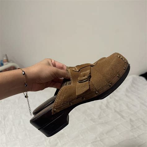 CUTEST BROWN SUEDE CLOGS 🤭 - fits 7.5 or 8 -SO... - Depop