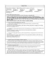 Image result for IUP Lesson Plan Example
