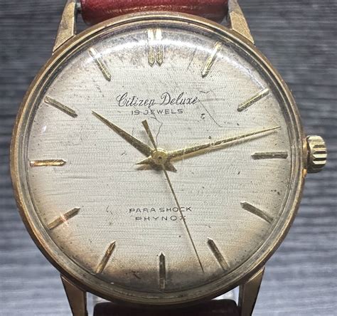 腕時計 Citizen Deluxe 19 JEWELS PARASHOCK PHYNOX R514707 C.G.P. 20MICRONS ...
