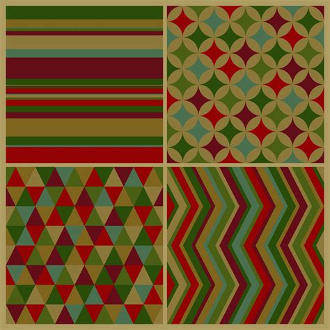 Christmas Background Pattern Set Geometric Shapes 15842227 Vector Art ...