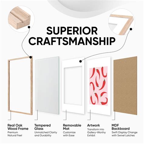 Homeforia 16x20 Wood Picture Frame, Premium Oak Wooden Poster Frames ...