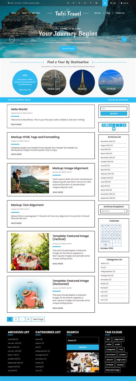 Free WordPress Travel Theme – Ideal for Travel Blogs & Agencies ...