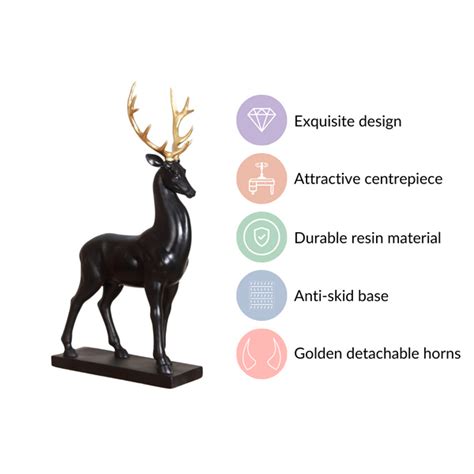 Black Reindeer Showpiece Large Online - Premium Decor Object | Nestasia