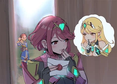 pyra, mythra, and rex (xenoblade chronicles and 2 more) drawn by ...