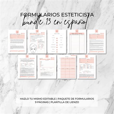 Esthetician Business Forms Starter Pack 2 in Spanish, Client Intake ...