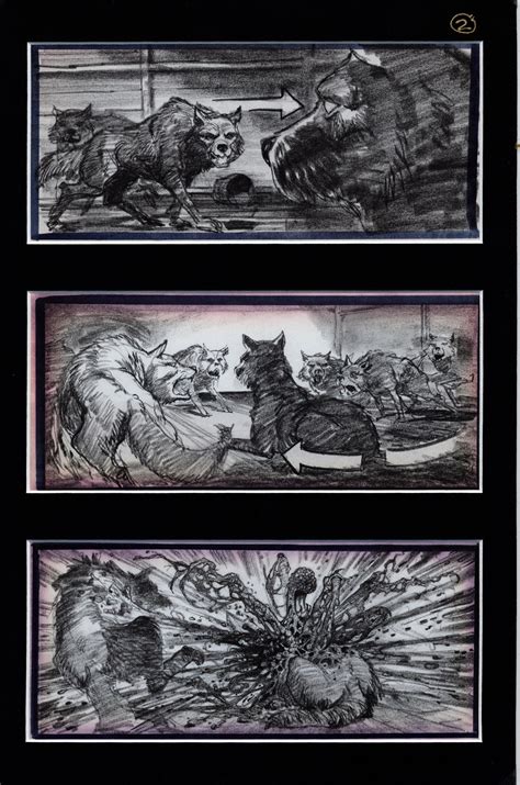 Movie - Kennel Storyboards | Horror composition drawing, The thing 1982 ...