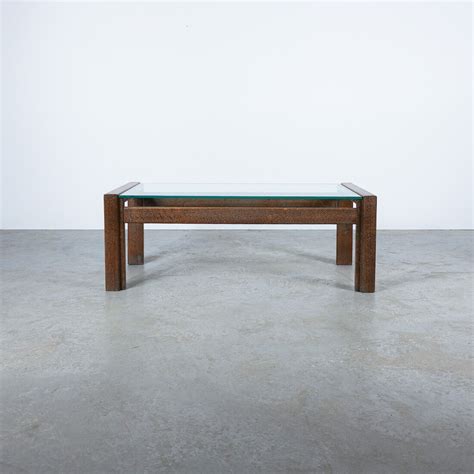 Cerused Oak Wood Coffee Table Glass Top France, circa 1940 - France ...