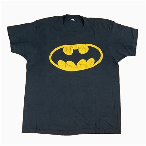 Vintage Batman Shirt Mens Large XL Bat Signal Graphic Tee Distressed ...
