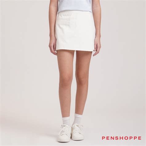 Penshoppe Dress Code Overlap Skort (Off White) | Shopee Philippines