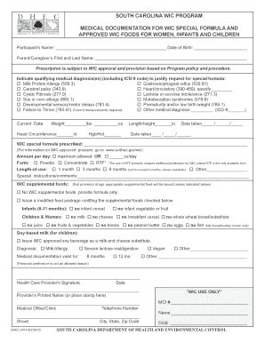 Sc Wic Form - Fill Online, Printable, Fillable, Blank | pdfFiller