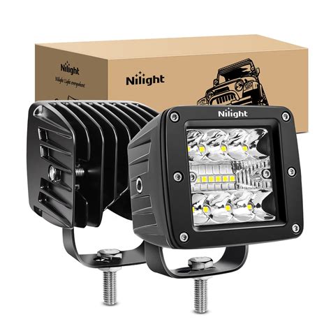 Nilight 2PCS 3Inch 42W LED Cubes Upgraded Spot Flood Combo Beam Square ...