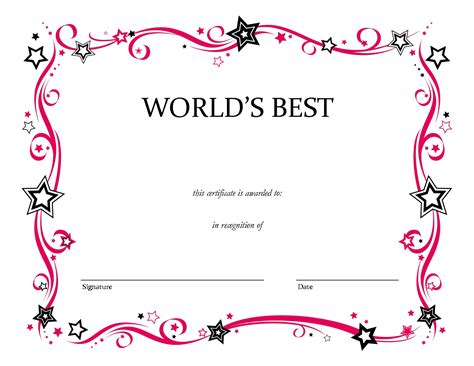 Free Printable Blank Certificate Templates