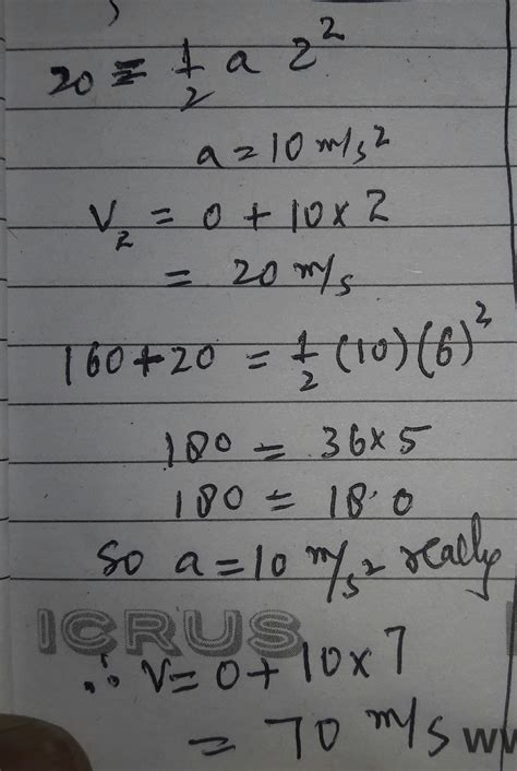 1) An object starting from rest travels 20 m in first 2 s and 160 m in ...