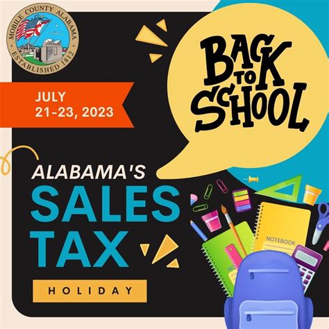 Alabama's 18th Annual Back-to-school Sales Tax Holiday Weekend : Mobile ...