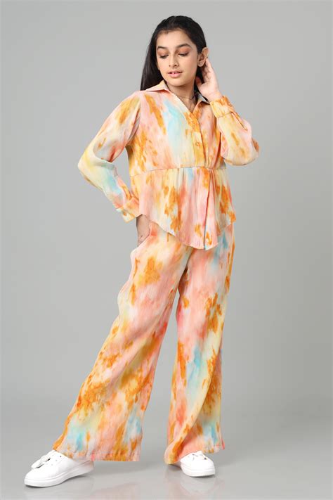 Tye Dye Pleated Co-ord Set For Girls – neofaa.com