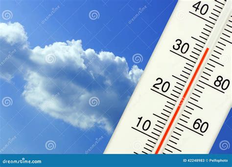 Tropical Outdoor Temperature on the Thermometer Stock Image - Image of ...