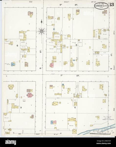 Sanborn Fire Insurance Map from Logan, Cache County, Utah Stock Photo ...