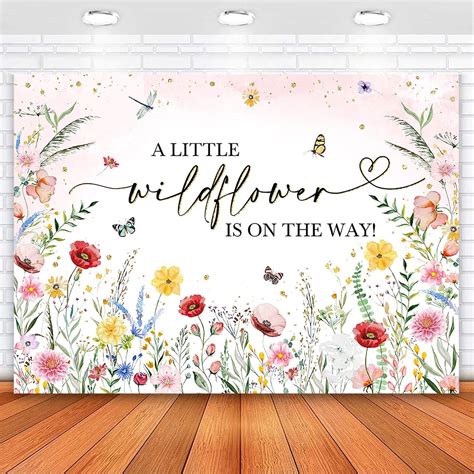 Amazon.com : Avezano Wildflower Baby Shower Backdrop Watercolor A ...