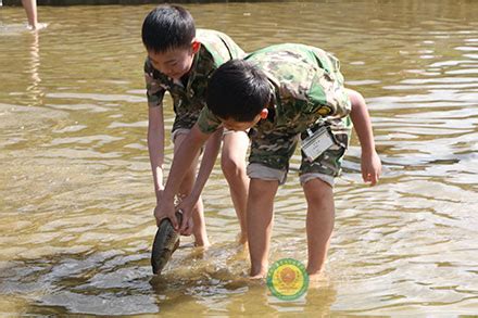 浑水摸鱼，来体验一下集体捉鱼-北京自强小孩军训夏令营「图片」