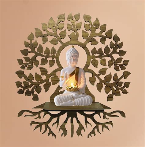Buy SN Handicrafts Sitting Buddha Idol Statue Showpiece-with Wooden ...