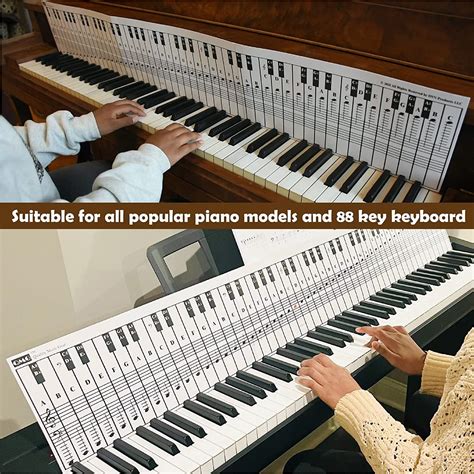Piano and Keyboard Note Chart for 88 Keys, Use Behind the Keys, Ideal ...
