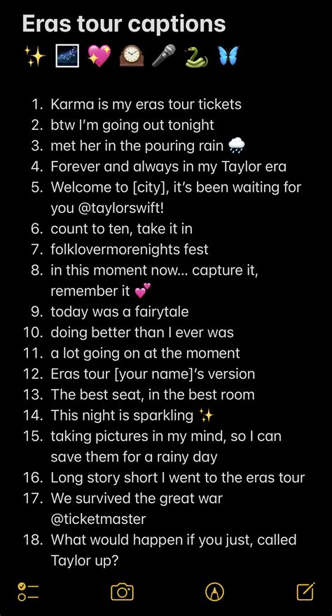 100 swiftie approved eras tour instagram captions – Artofit