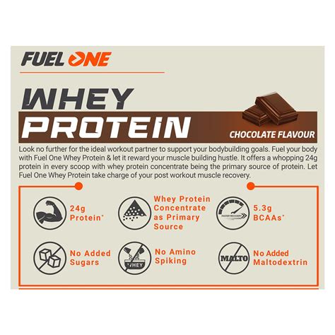 Buy FUEL ONE WHEY PROTEIN, 24 G PROTEIN (CHOCOLATE, 1 KG / 2.2 LB ...