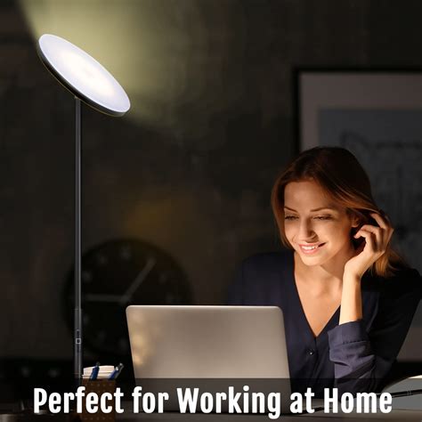 JOOFO Floor Lamp,30W/2400LM Sky LED Modern Torchiere 3 Color ...