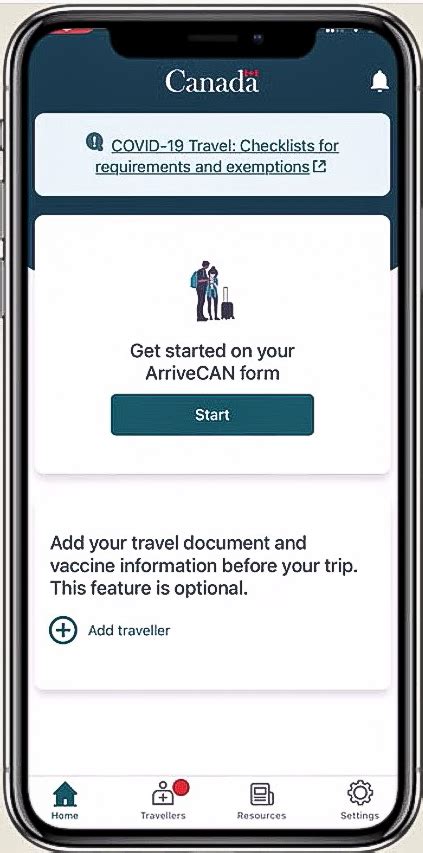ArriveCAN App 的图像结果