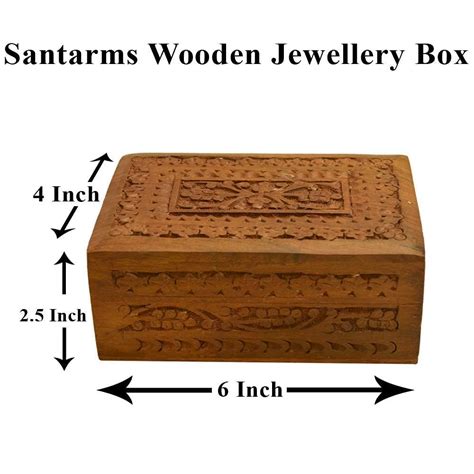 santarms Sheesham Wood Carved Box, Rosewood Jewellery Organizer, Squar ...