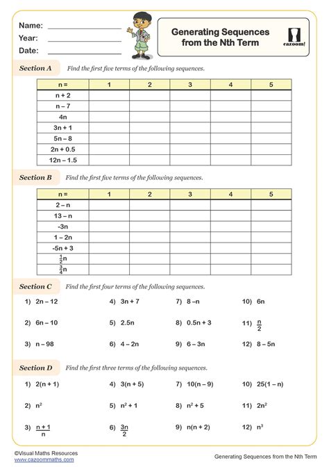 Image result for Sequences Worksheet