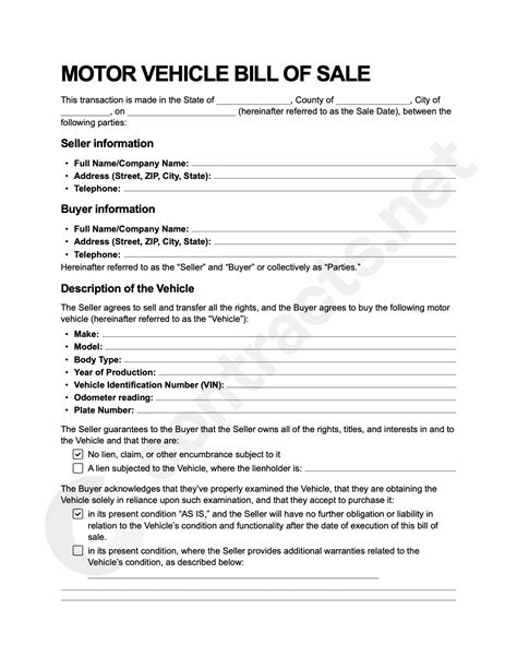 Download Virginia Vehicle Bill of Sale Templates [PDF]